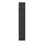 Locker zwart 5 deurs - 1 kolom