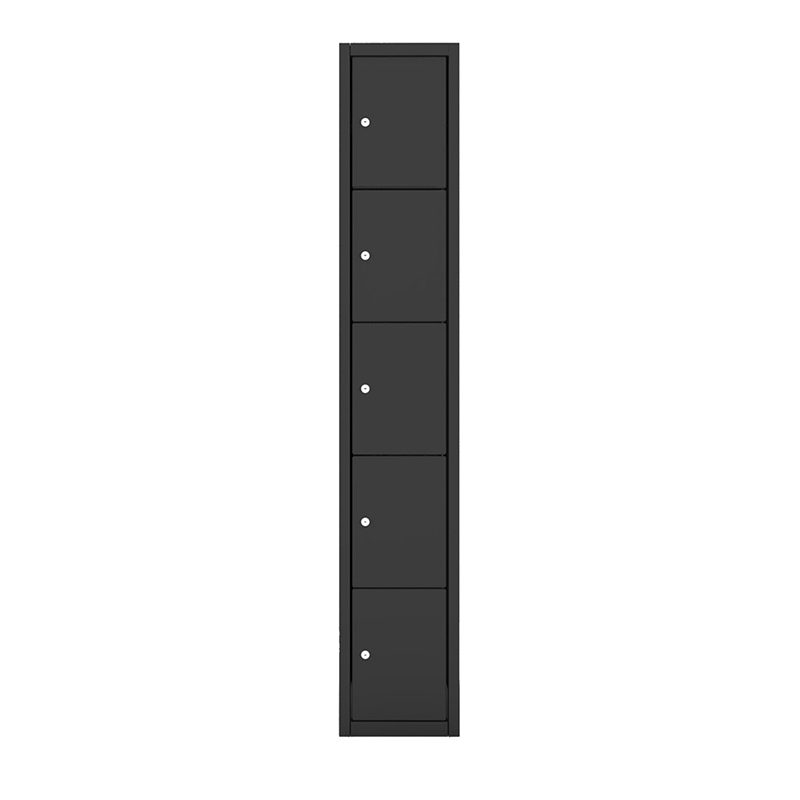 Locker zwart 5 deurs - 1 kolom