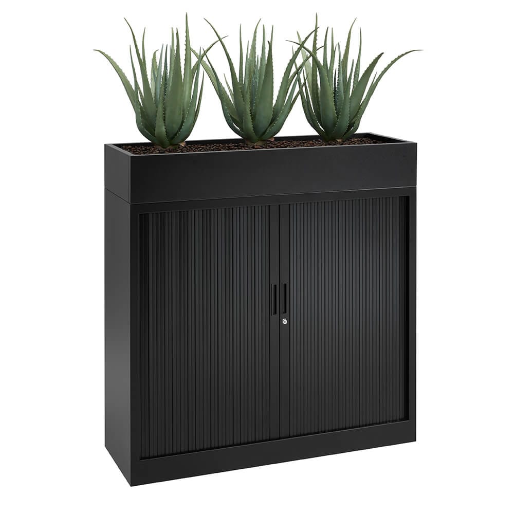Plantenbak roldeurkast hout