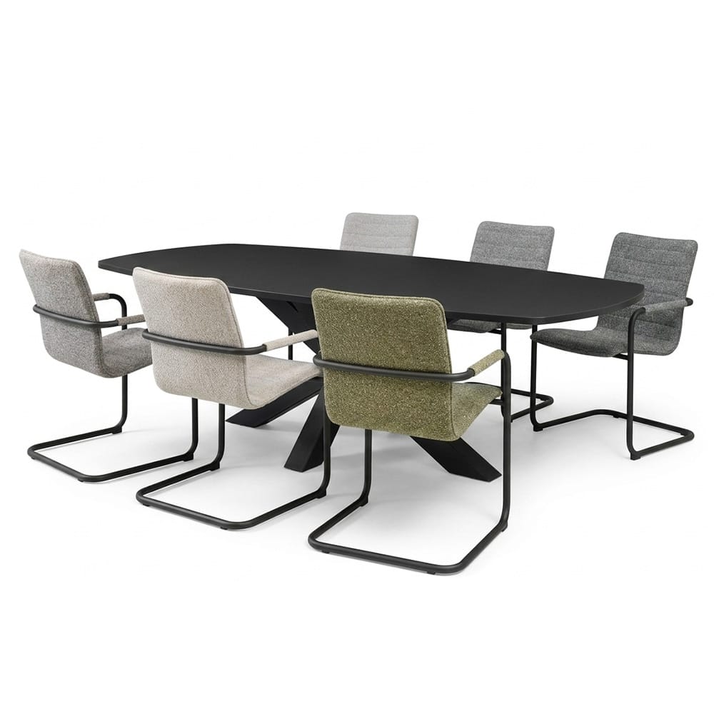 Vergadertafel deens ovaal spinpoot